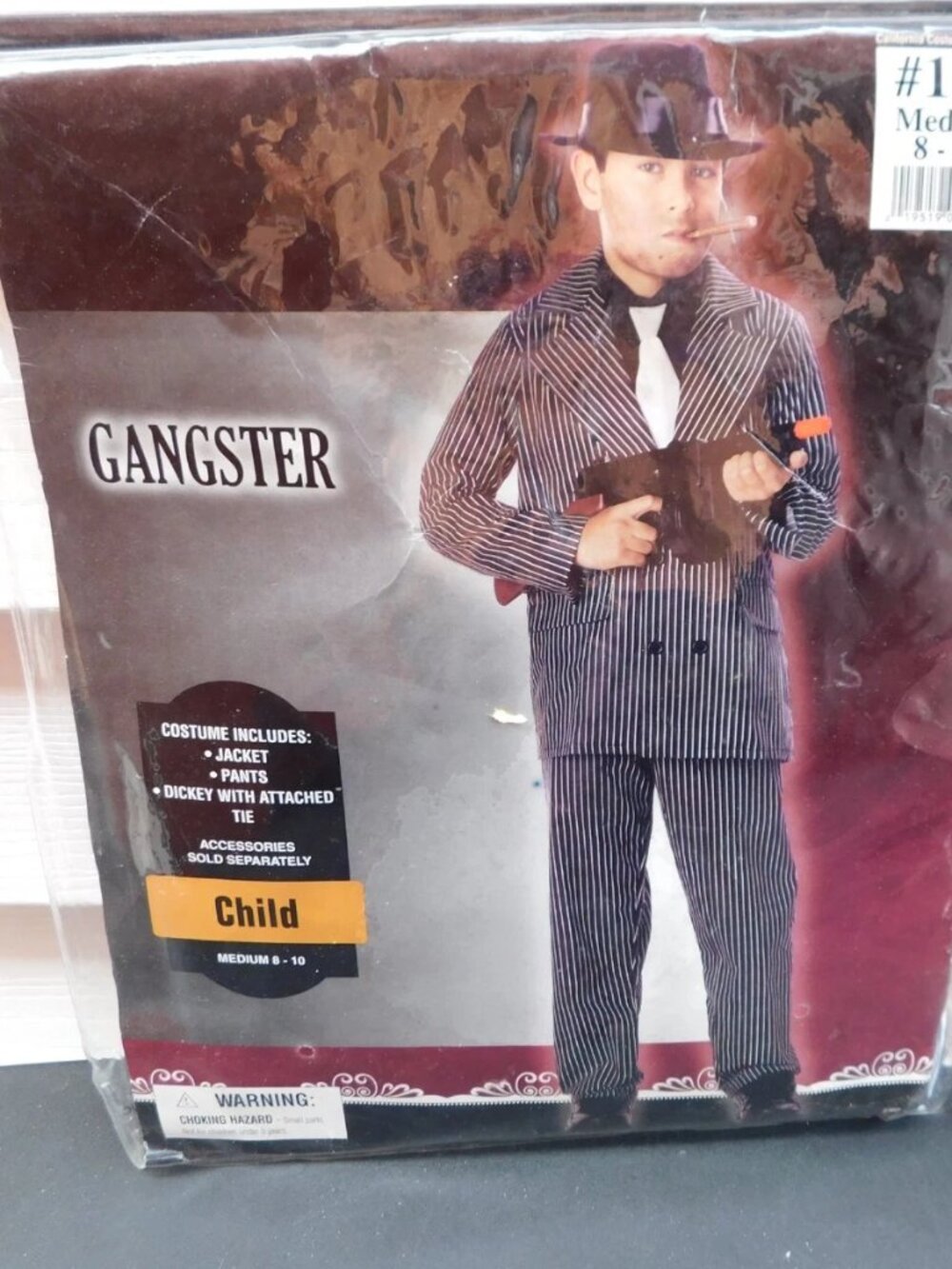 Kids GANGSTER Halloween Costume, Size Medium 8-10 NEVER USED